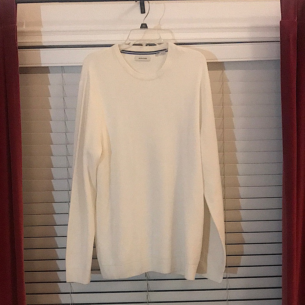 Mens White Pullover Sweater